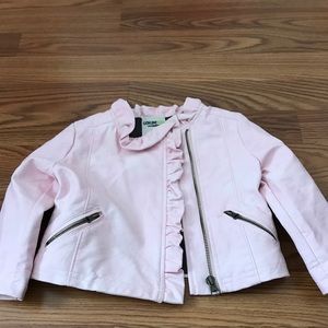 Pink toddler leather coat